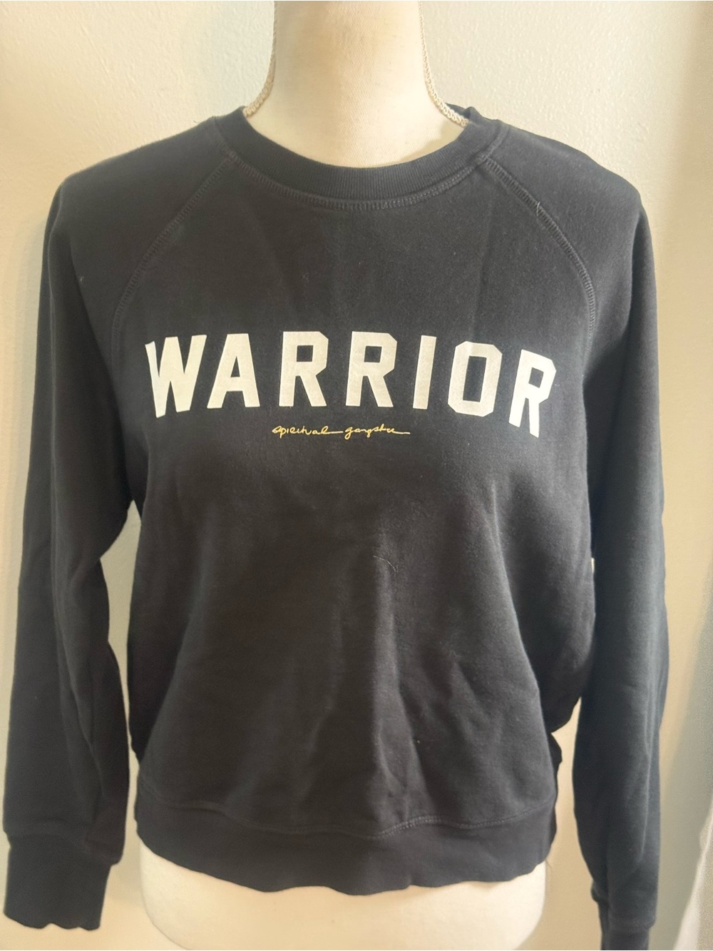 Spiritual Gangster Black Warrior Pullover Sweatshirt with White Logo